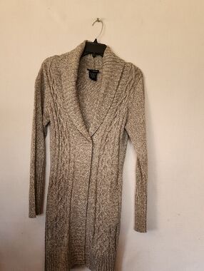It's Our Time Shawl Collar Cable Knit Cardigan - Beige